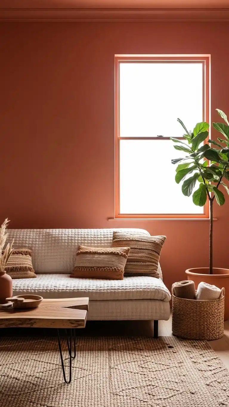 25 Chic Living Room Colors Ideas for Every Home Style 15 13. Warm Terracotta