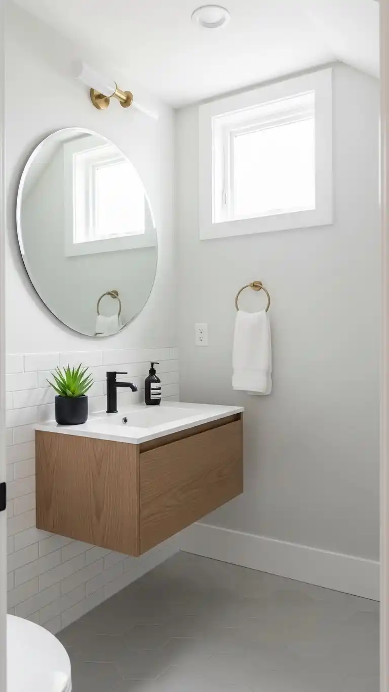 21 Small Bathroom Under Stairs Ideas That Maximize Space 16 14. Choose Minimalist Decor