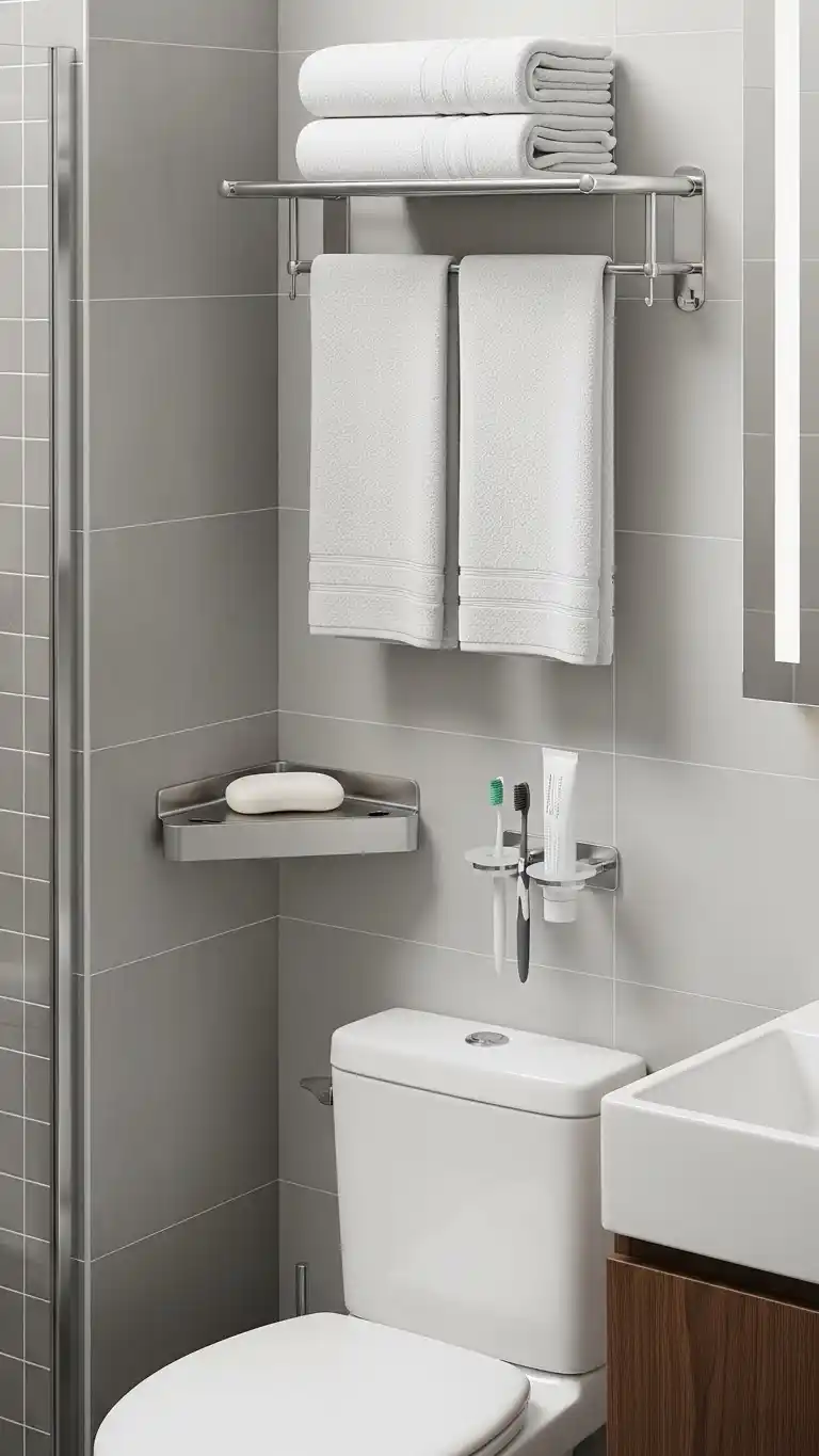 Small Bathroom Design Ideas: 15 Smart & Stylish Tips 16 14. Choose Space-Saving Accessories