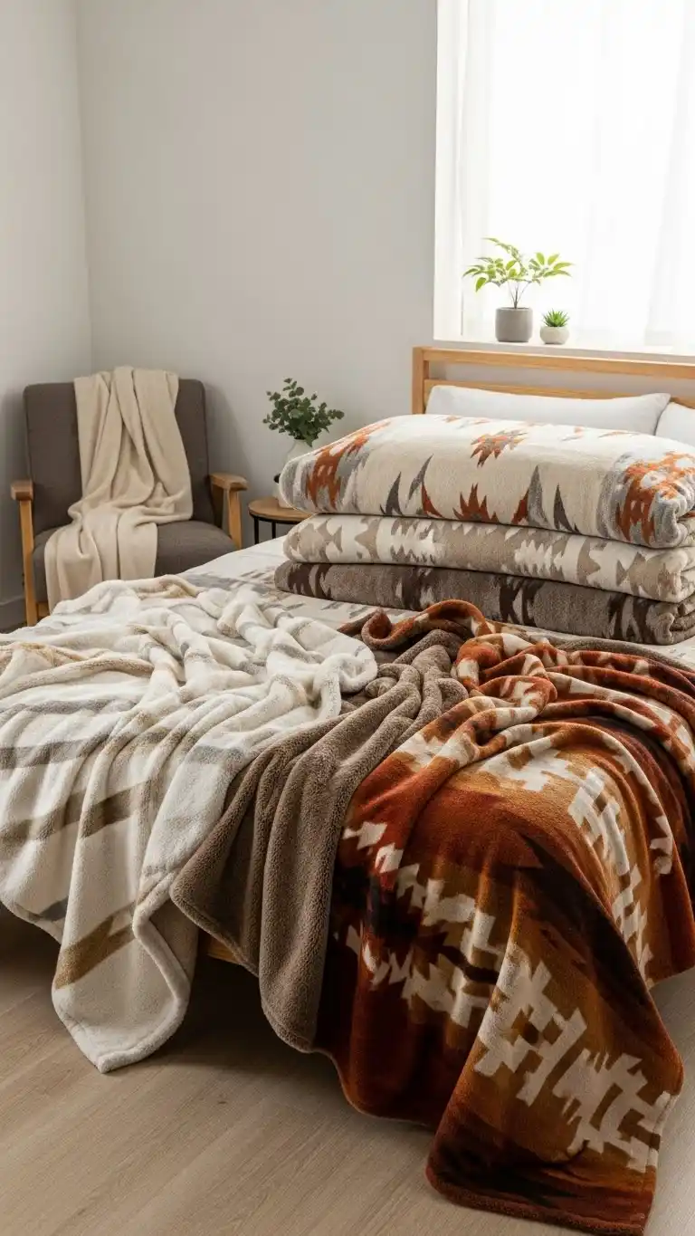 25 Stylish Western Ranch Bedroom Ideas for Any Home 16 14. Cozy Throw Blankets