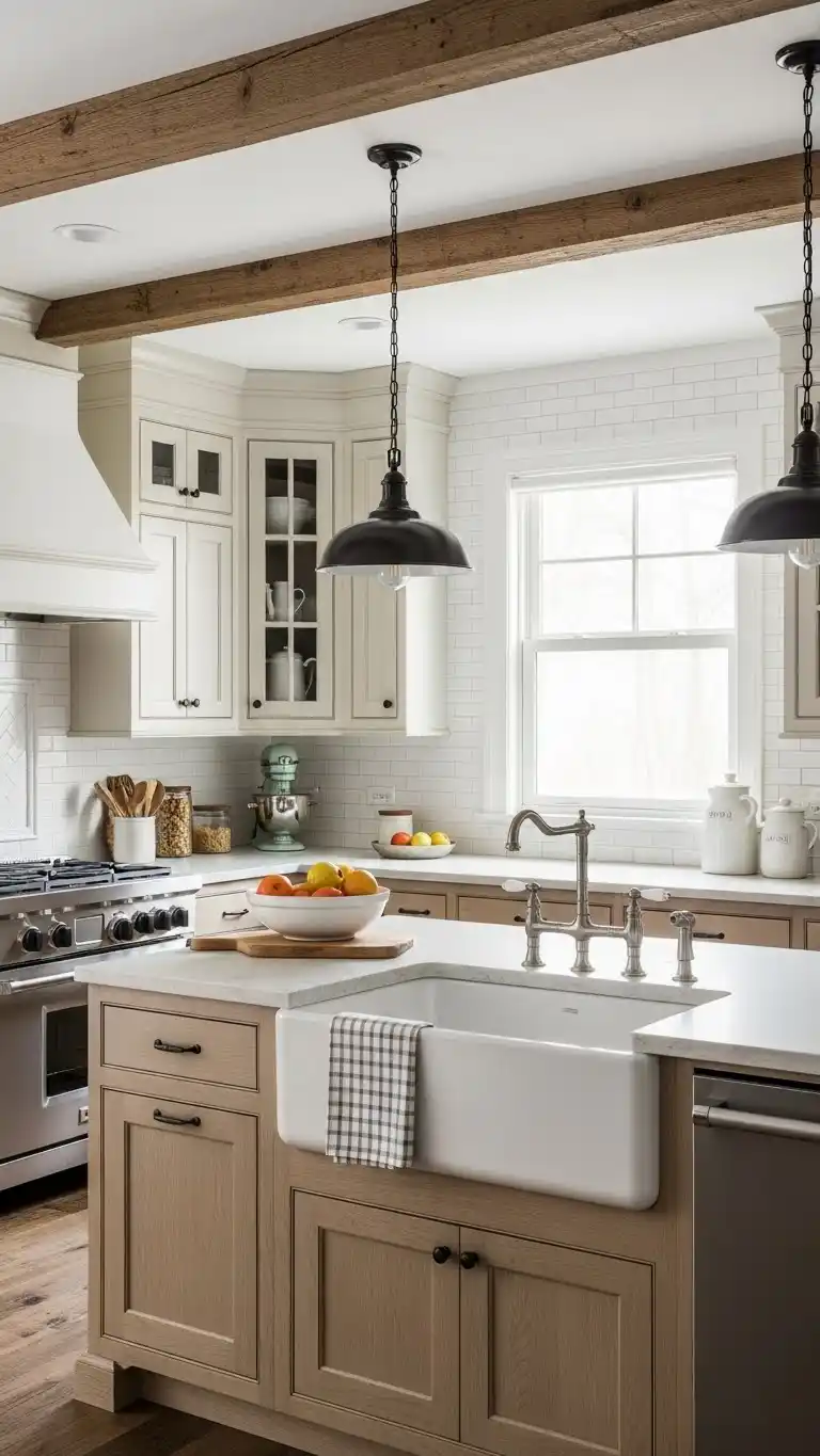 13 Fancy Kitchen Design Ideas That Wow Your Guests 16 14. Farmhouse Elegance with a Modern Twist