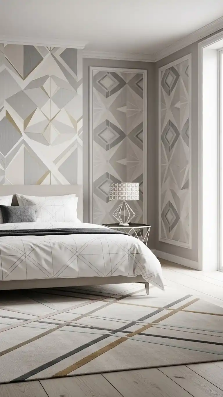 17 Bright & Stylish Modern Italian Bedroom Ideas 16 14. Geometric Patterns for a Modern Touch