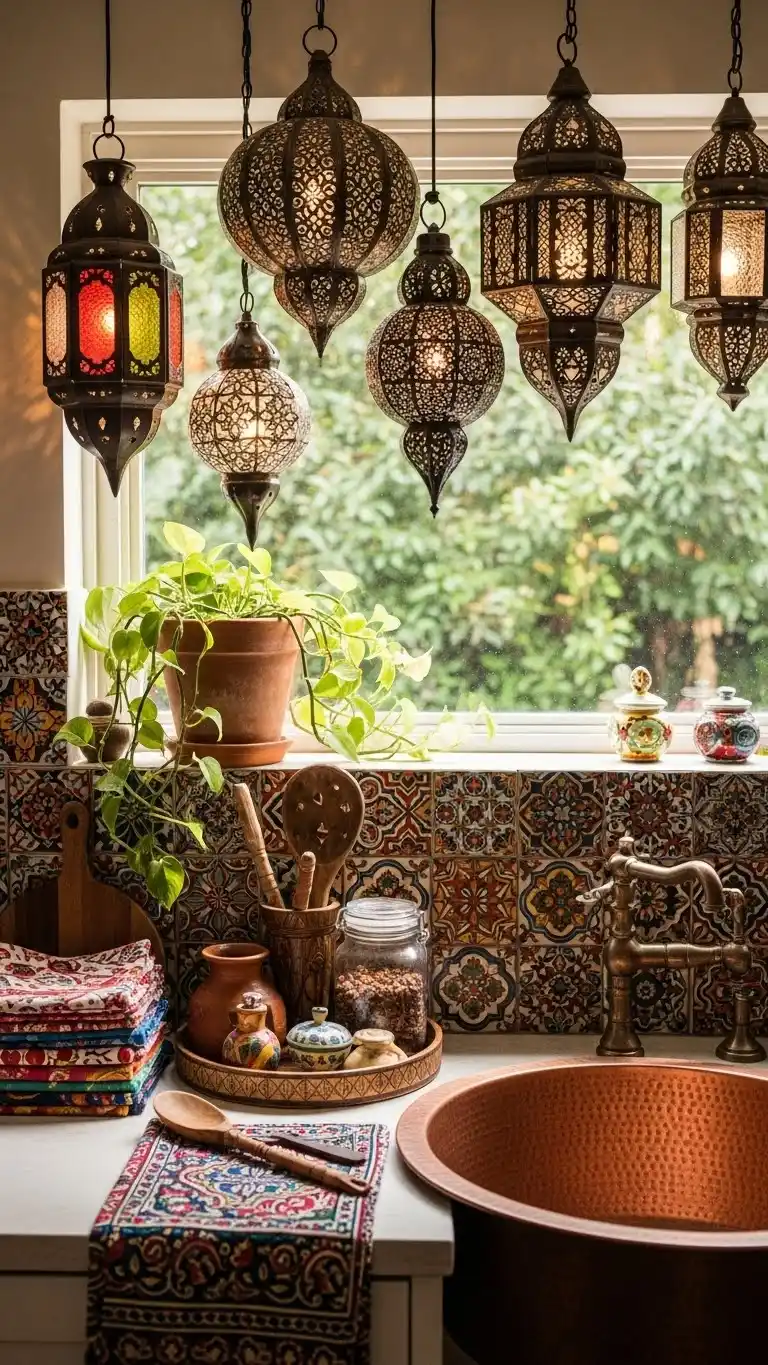 16 Bohemian Kitchen Sink Inspirations to Try 16 14. Global Influences in Decor
