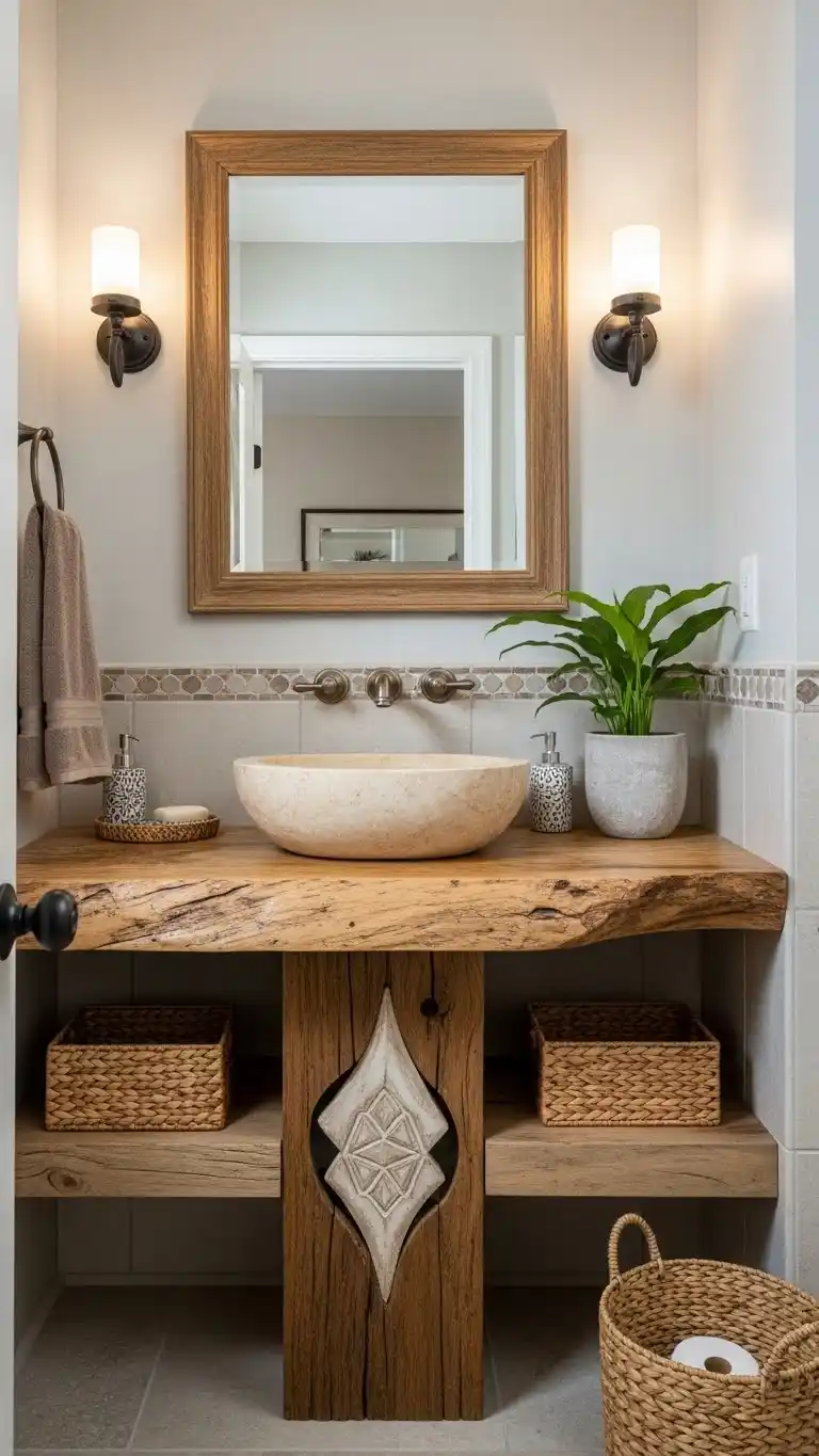 15 Easy Boho Bathroom Ideas to Refresh Your Space 16 14. Incorporate Boho-Inspired Sink Vanities