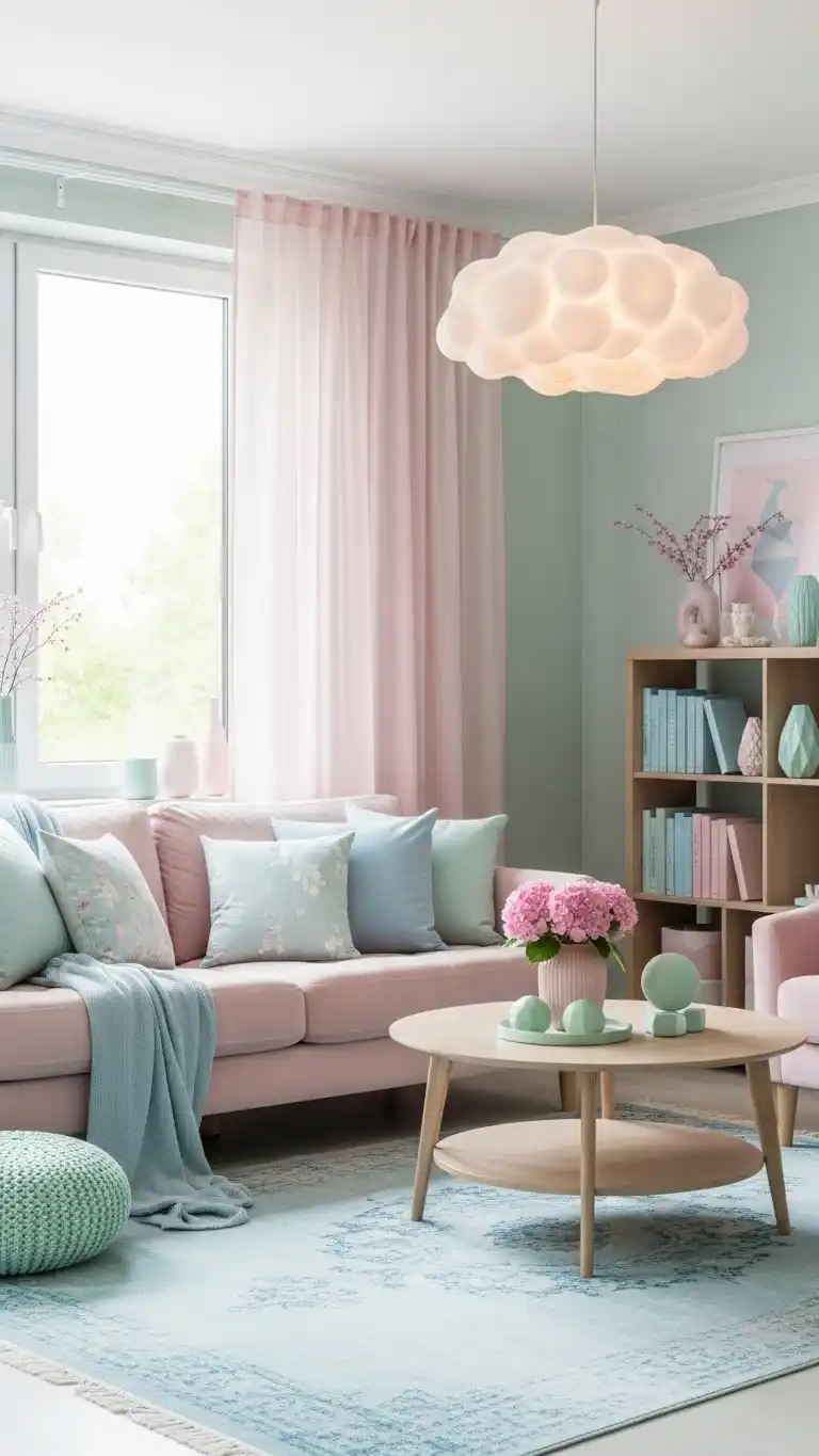 25 Simple + Stylish Bloxburg Living Room Ideas 16 14. Pastel Dream