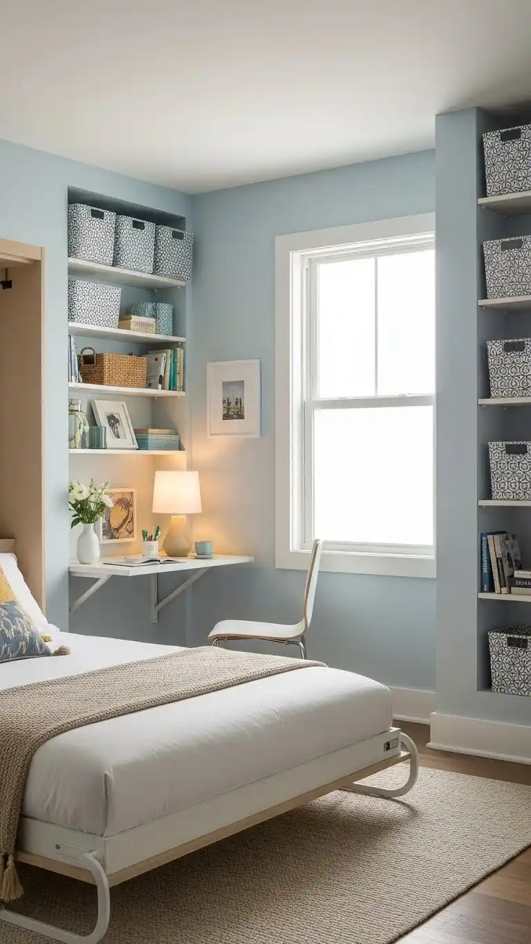 21 Simple Bedroom Decor Ideas on a Budget 16 14. Small Guest Bedroom Solutions