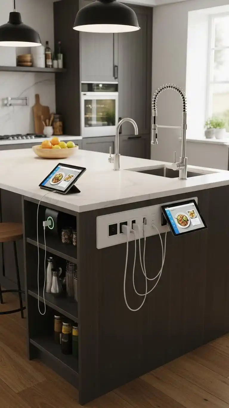16 Kitchen Island Ideas to Transform Your Kitchen 16 14. Smart Kitchen Island with Technology Features
