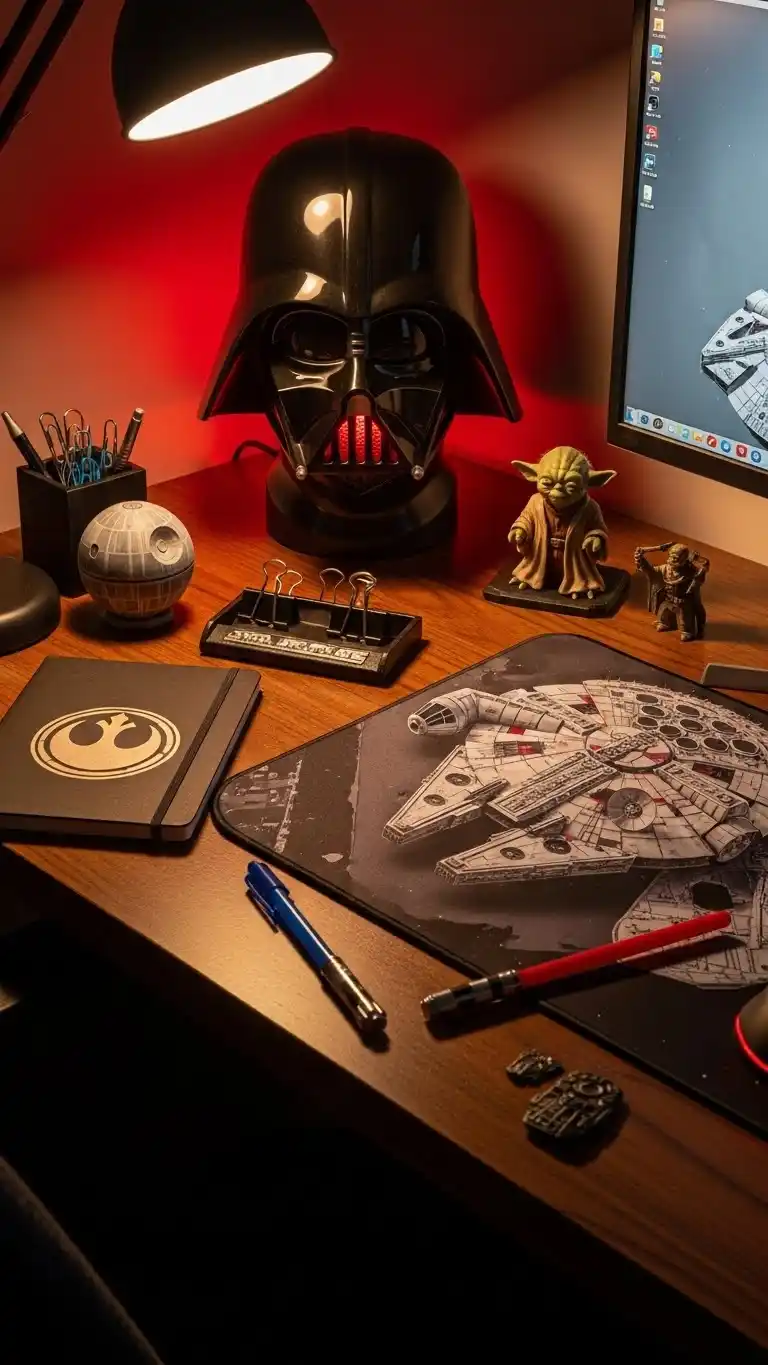 25 Creative Star Wars Bedroom Decor Ideas 16 14. Themed Desk Setup