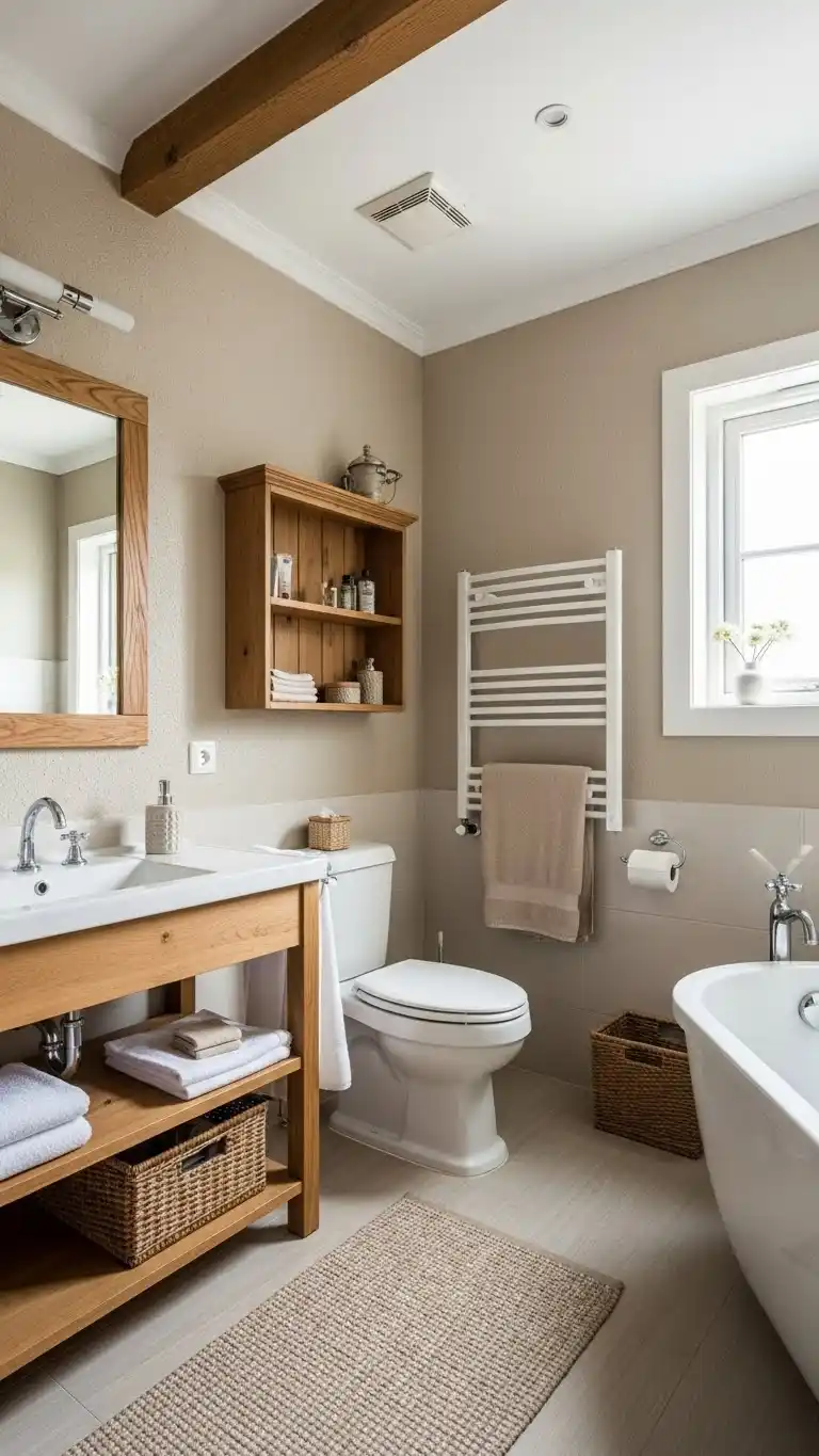 23 Top Bathroom Paint Colors to Refresh Any Space 16 14. Warm Beige for a Cozy, Timeless Feel