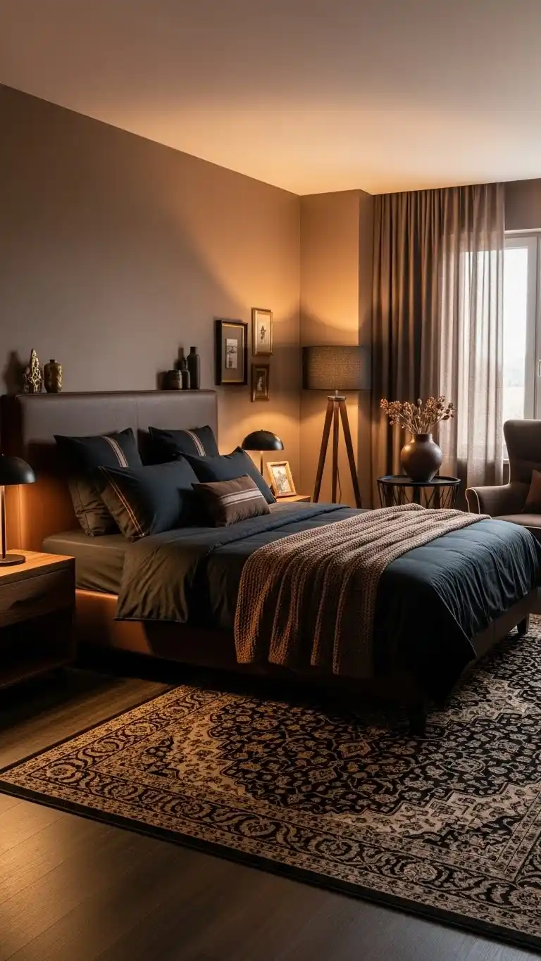 21 Simple Bedroom Decor Ideas on a Budget 17 15. Black and Brown Elegance
