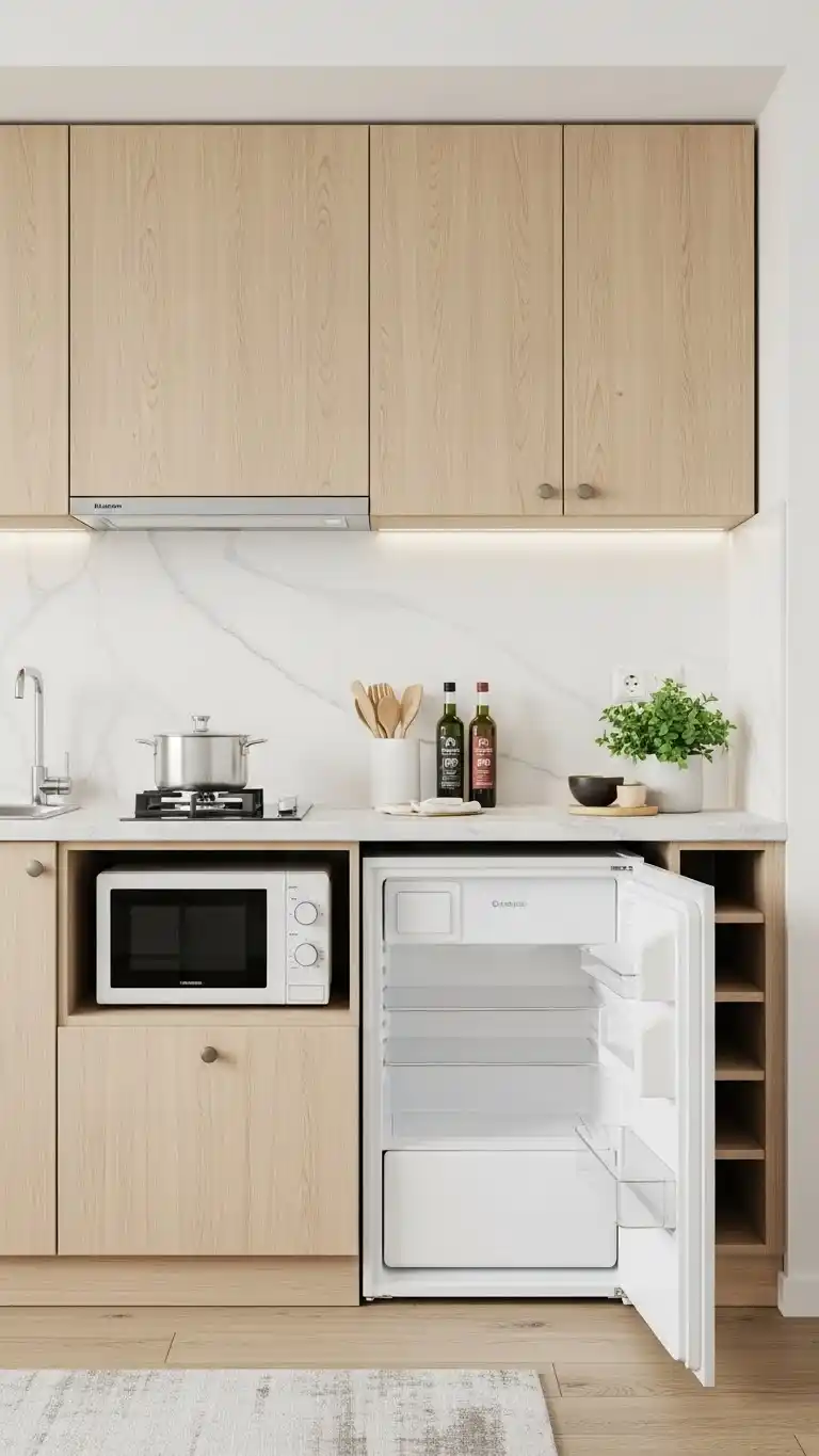 21 Small Kitchen Layout Ideas for Better Flow 17 15. Compact Appliances Layout