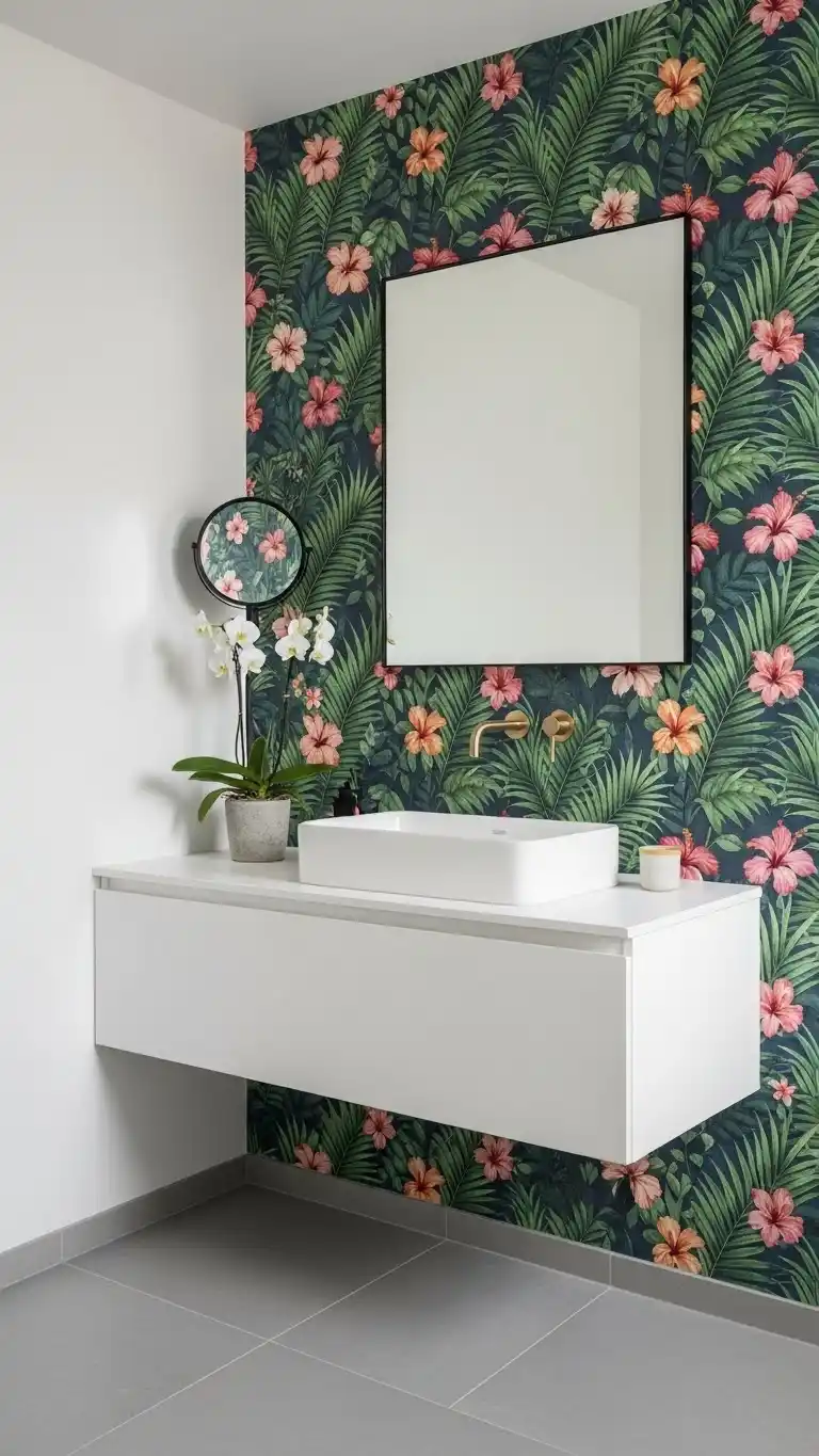 15 Bathroom Remodel Ideas That Transform Your Bathroom 17 15. Experiment with Wallpaper
