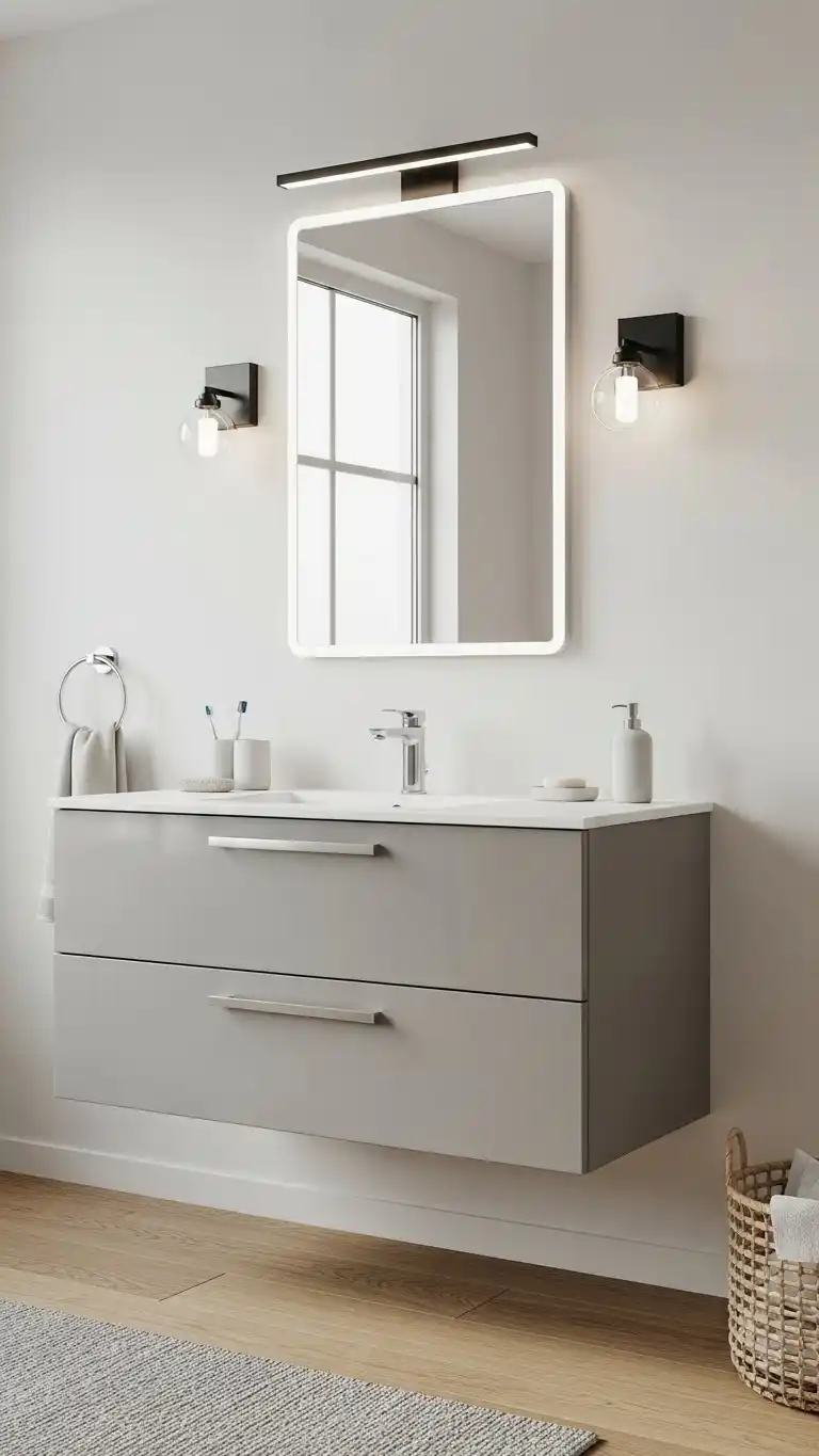 21 Inspiring Master Bathroom Ideas for a Fresh Look 17 15. Floating Vanities for a Modern Touch