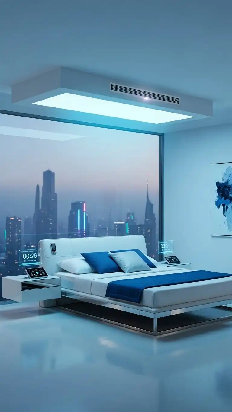 23 Fresh Summer Bedroom Ideas for a Light, Airy Feel 17 15. Futuristic Summer Elegance