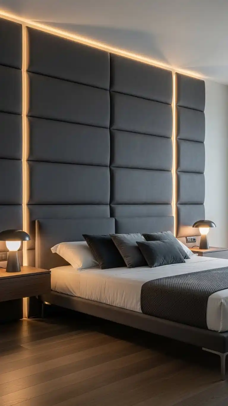 15 Bedroom Wall Decoration Ideas You’ll Love 17 15. Install a Headboard Wall Feature