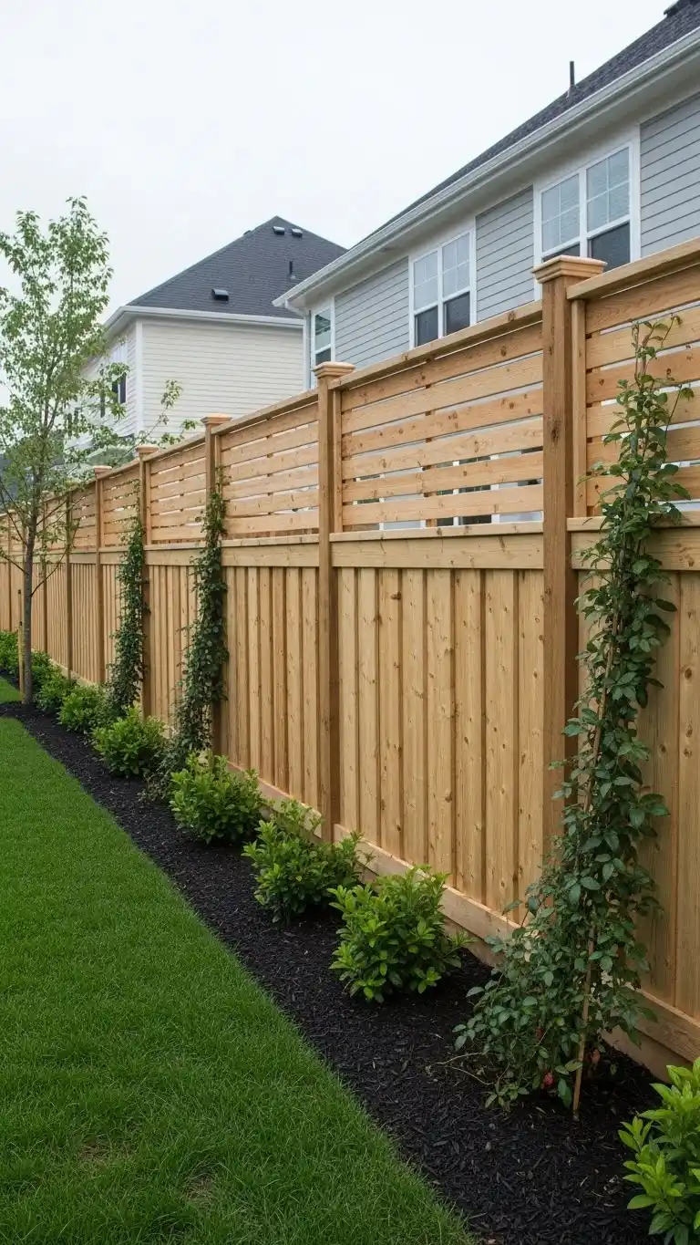 15 Yard Landscaping Ideas for a Beautiful Outdoor Space 17 15. Install a Wooden Fence for Privacy