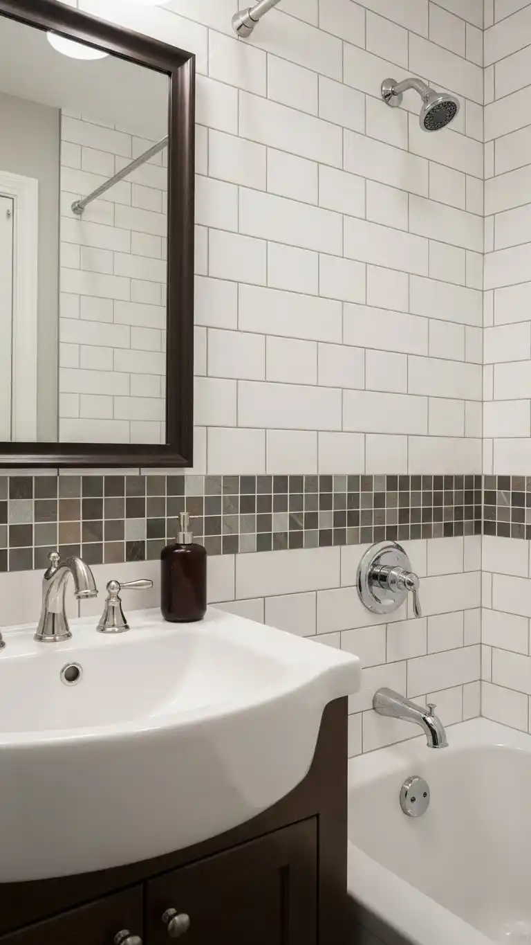 17 Bright & Breezy Bathroom Decoration Ideas 17 15. Opt for a Chic Tiled Backsplash