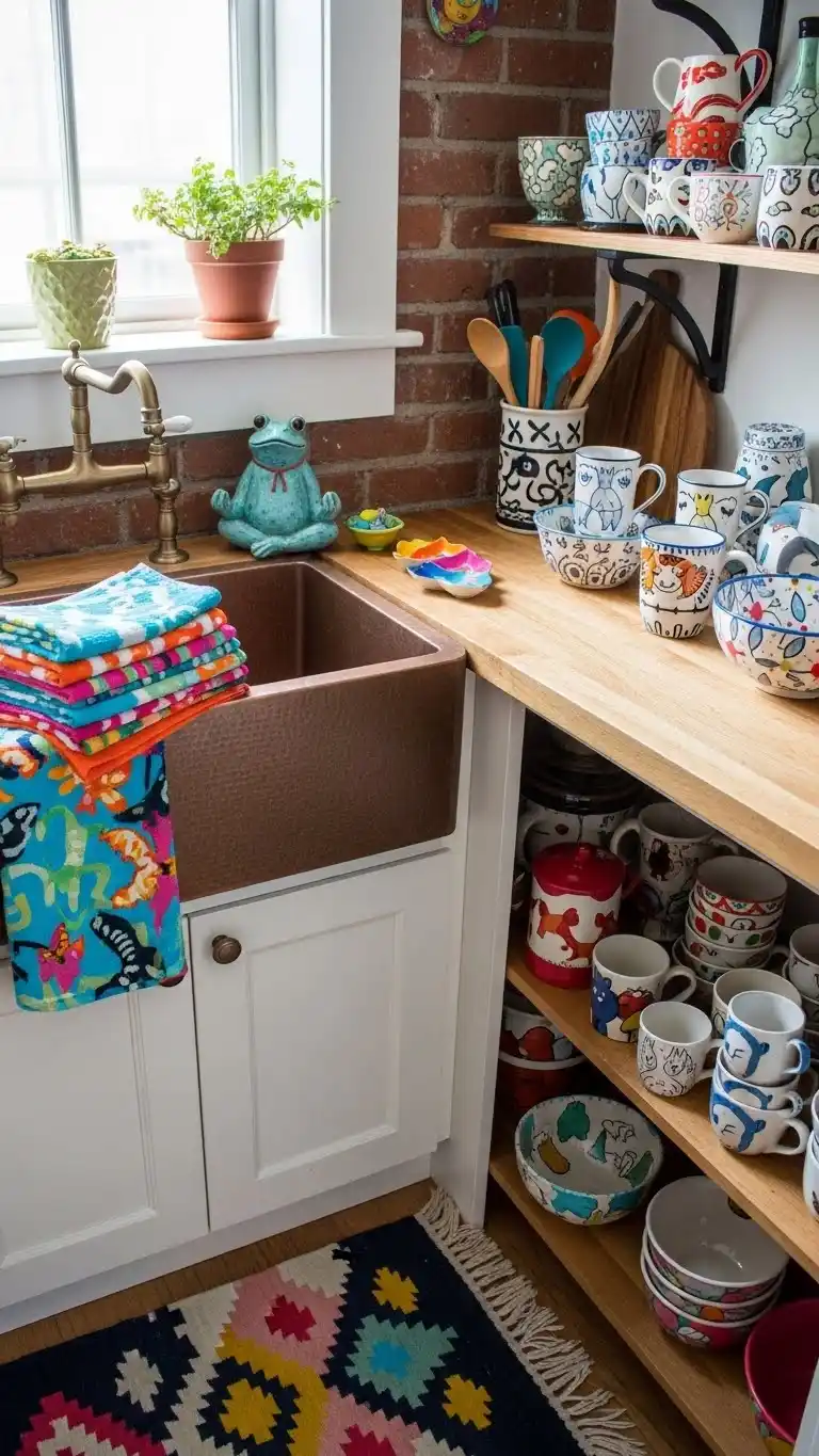 16 Bohemian Kitchen Sink Inspirations to Try 17 15. Quirky and Playful Accessories