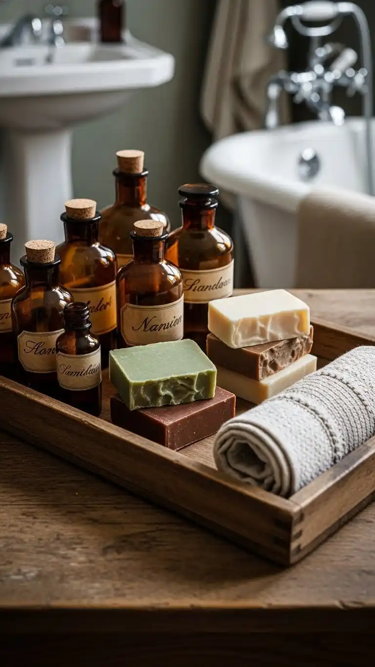 23 Bathroom Tray Decor Ideas for a Clean, Stylish Look 18 16. Apothecary-Inspired Tray