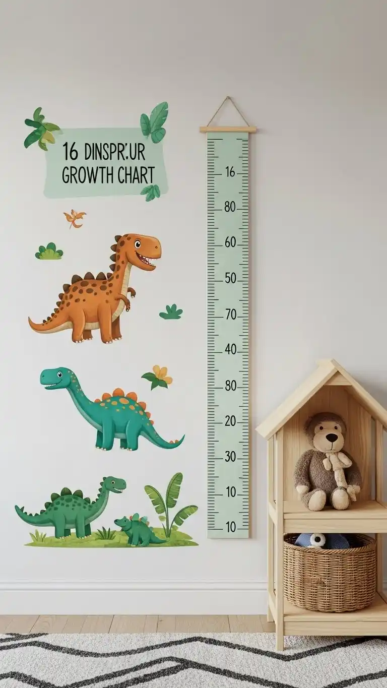 21 Dinosaur Bedroom Ideas For Boy Toddlers You’ll Love 18 16. Dinosaur Growth Chart