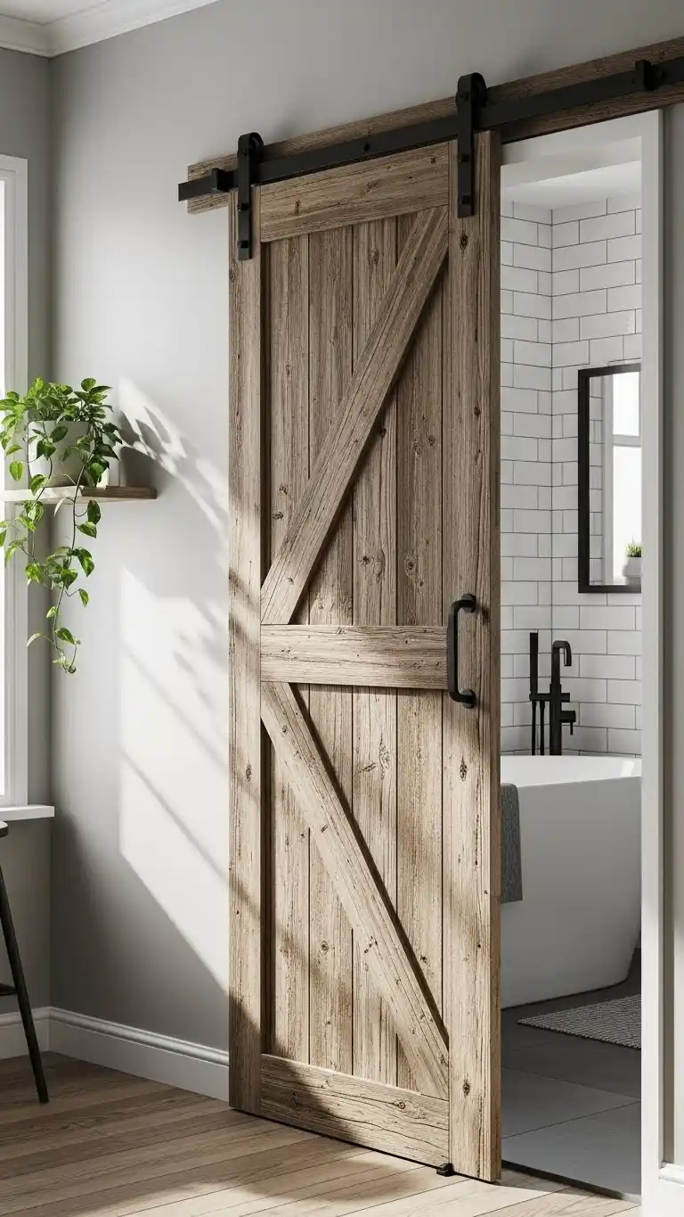 15 Bathroom Remodel Ideas That Transform Your Bathroom 18 16. Install a Barn Door