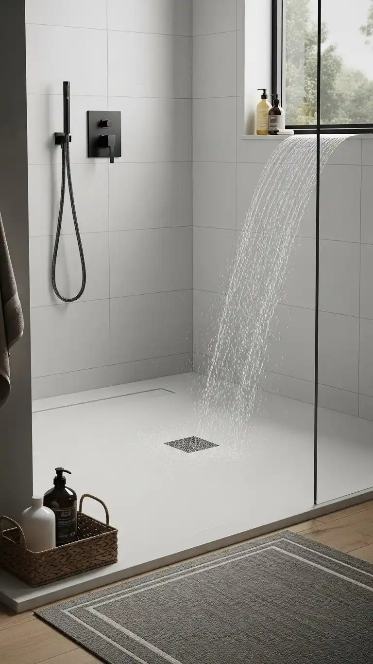 23 Walk In Shower Ideas That Feel Open & Luxurious 18 16. Walk-in Shower with a Hidden Drain