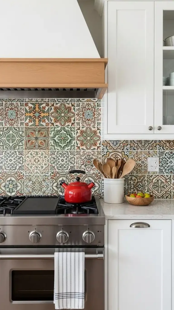 17 Boho Kitchen Ideas for a Warm, Relaxed Look 19 17. Artistic Backsplash Designs