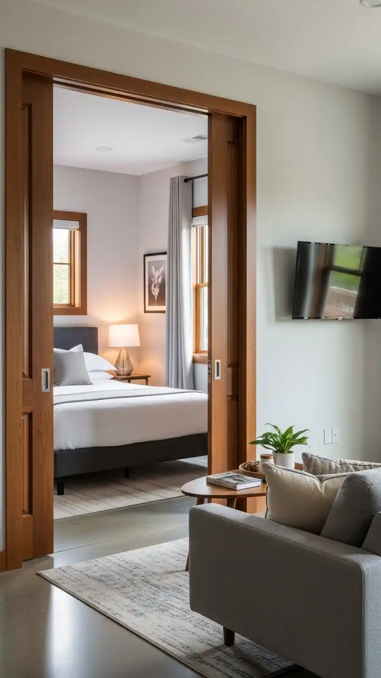 23 Bedroom Ideas for Small Spaces You’ll Love 19 17. Install Pocket Doors