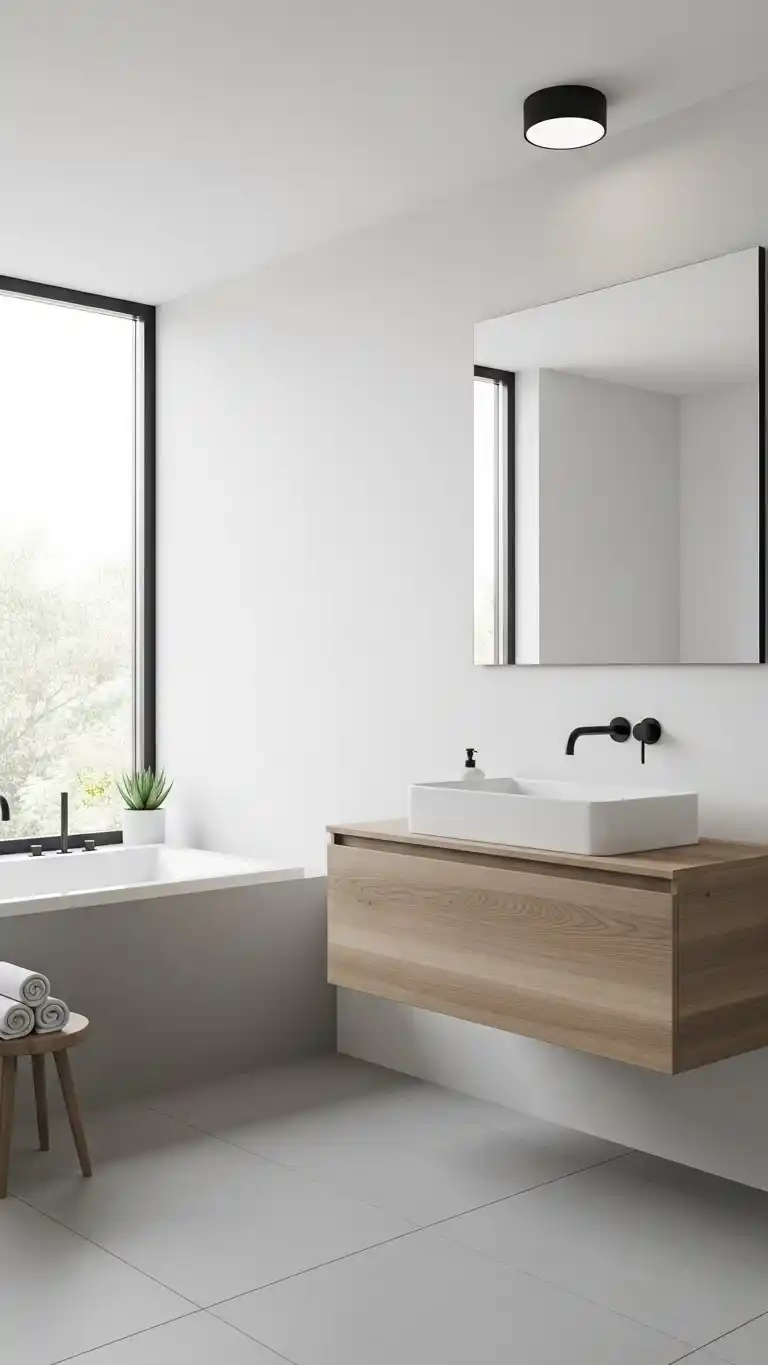 19 Bathroom Shelf Decor Ideas for a Stylish Space 19 17. Modern Minimalist Decor