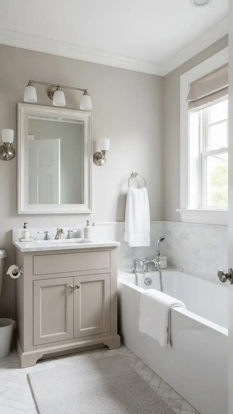 15 Simple + Chic Bathroom Design Interior Ideas 19 17. Neutral Color Scheme