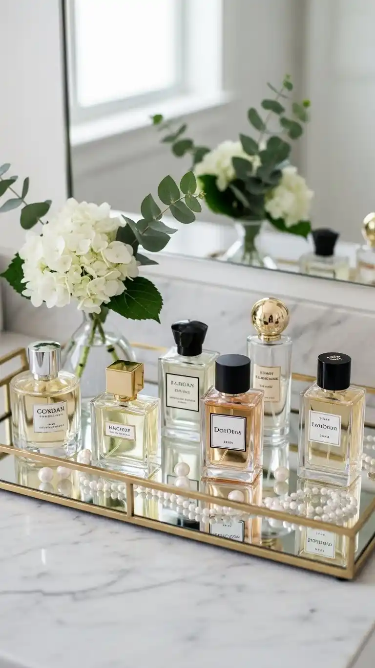 23 Bathroom Tray Decor Ideas for a Clean, Stylish Look 19 17. Perfume Display