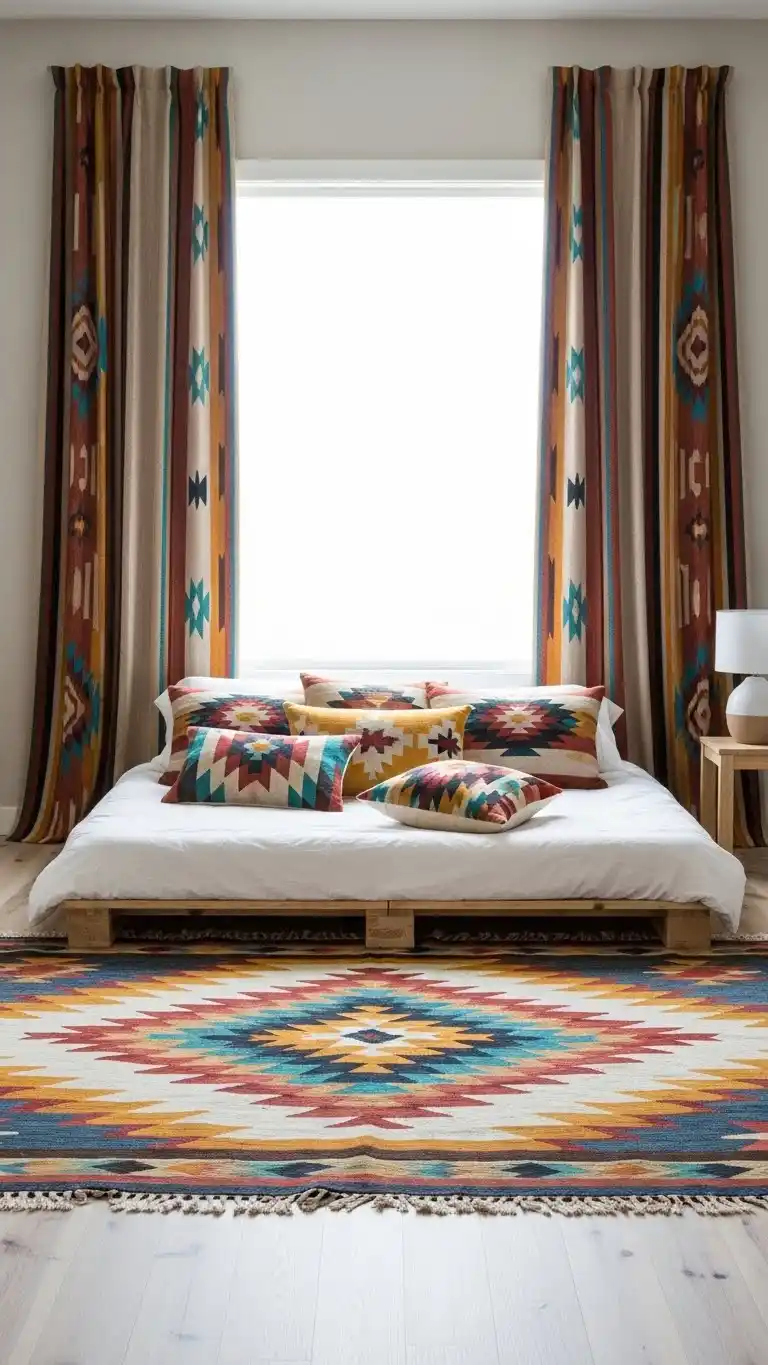 25 Stylish Western Ranch Bedroom Ideas for Any Home 19 17. Southwestern Textiles