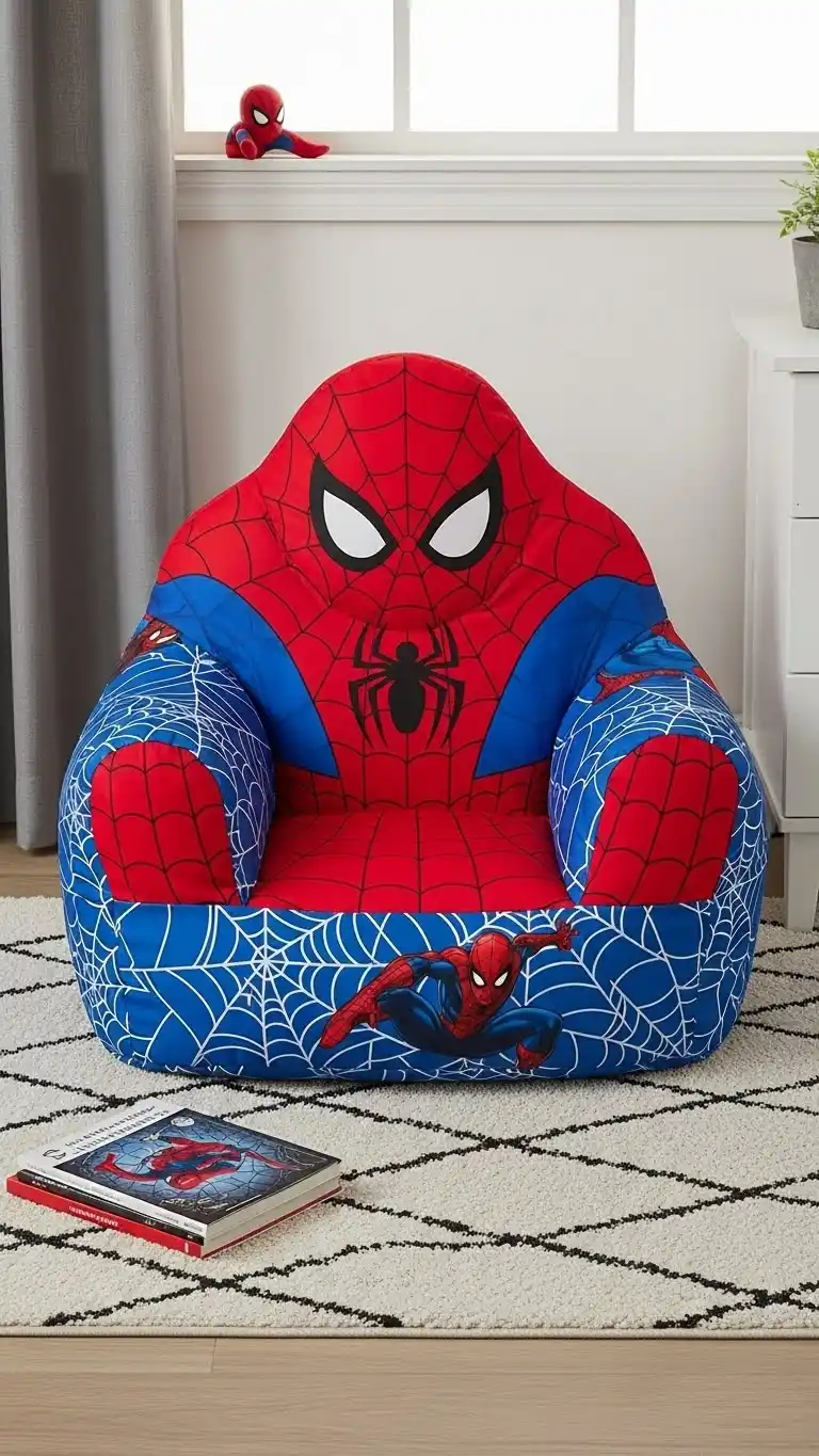 23 Spider Man Bedroom Ideas That Feel Bold and Playful 19 17. Spider-Man Chair or Bean Bag