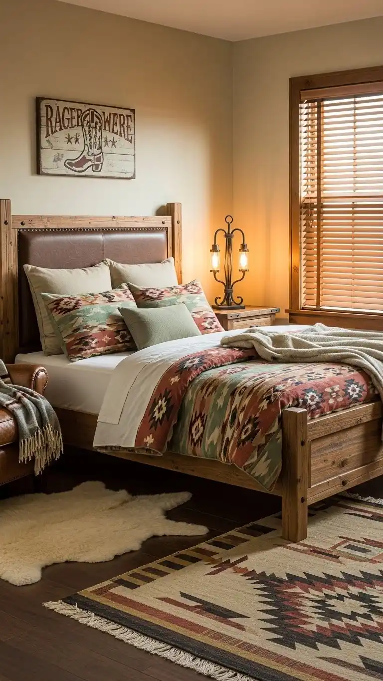 21 Simple Bedroom Decor Ideas on a Budget 19 17. Western Ranch Style
