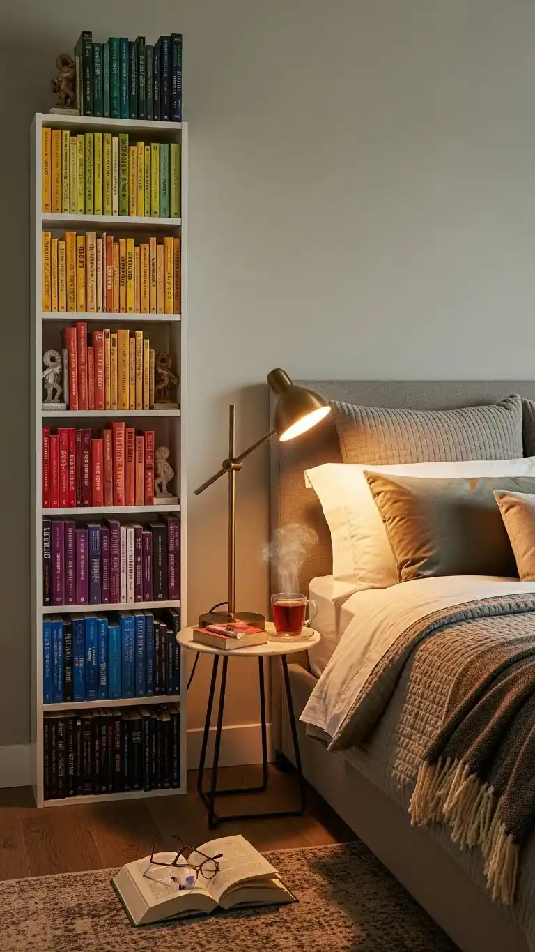 Empty Bedroom Corner Ideas: 19 Ways to Fill the Space 20 18. Bedside Library for Book Lovers