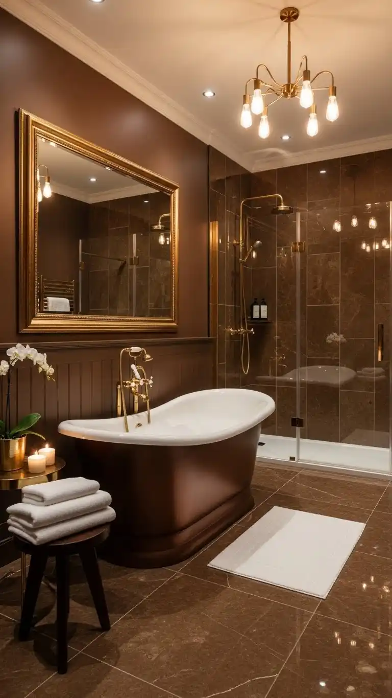 23 Top Bathroom Paint Colors to Refresh Any Space 20 18. Warm Chocolate Brown for a Rich, Cozy Vibe