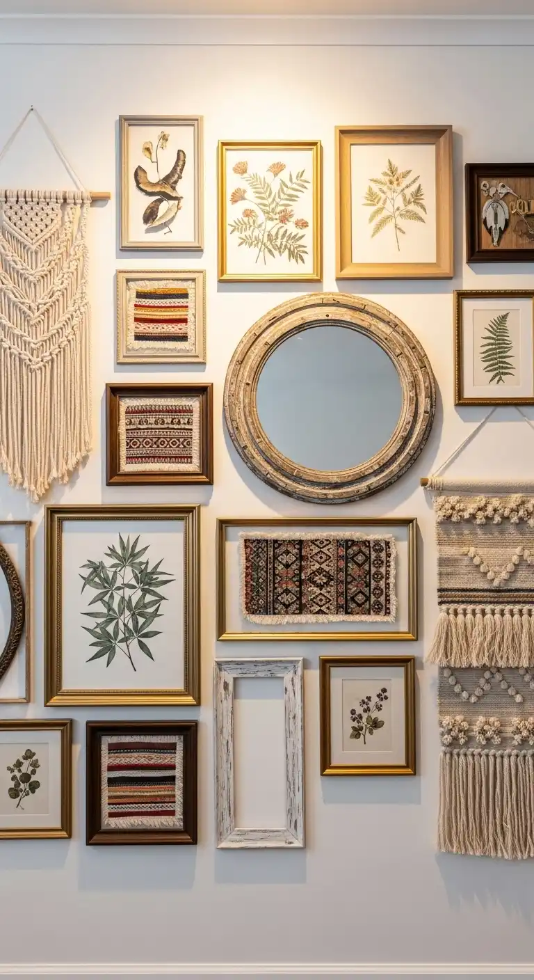 25 Boho Living Room Ideas to Transform Your Space 20 19. A Boho-Inspired Gallery Wall