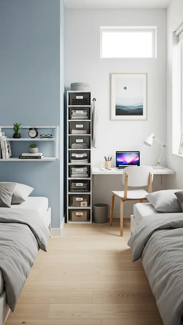 19 Small Shared Bedroom Ideas That Feel Calm and Organized 21 19. Keep It Clutter-Free