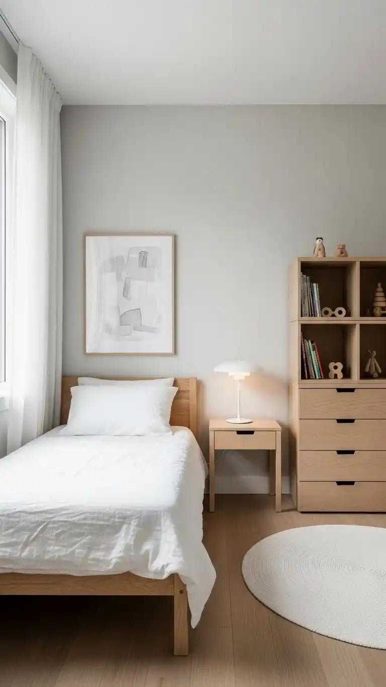 23 Creative Kids Bedroom Ideas for a Fun Space 21 19. Minimalist Space for a Clear Mind