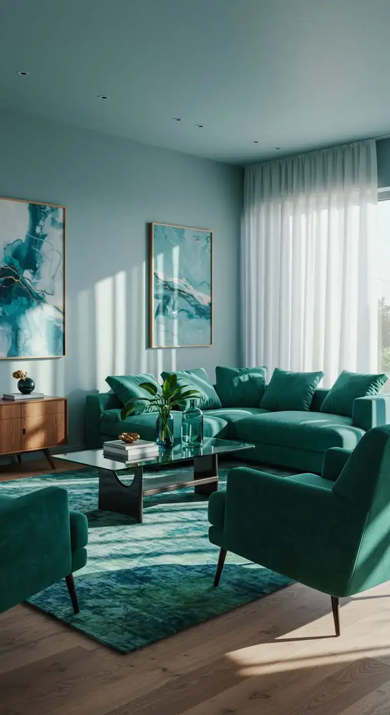 Blue and Green Living Room Ideas: 23 Stylish Looks 5 2. Blue and Green Furniture Pieces