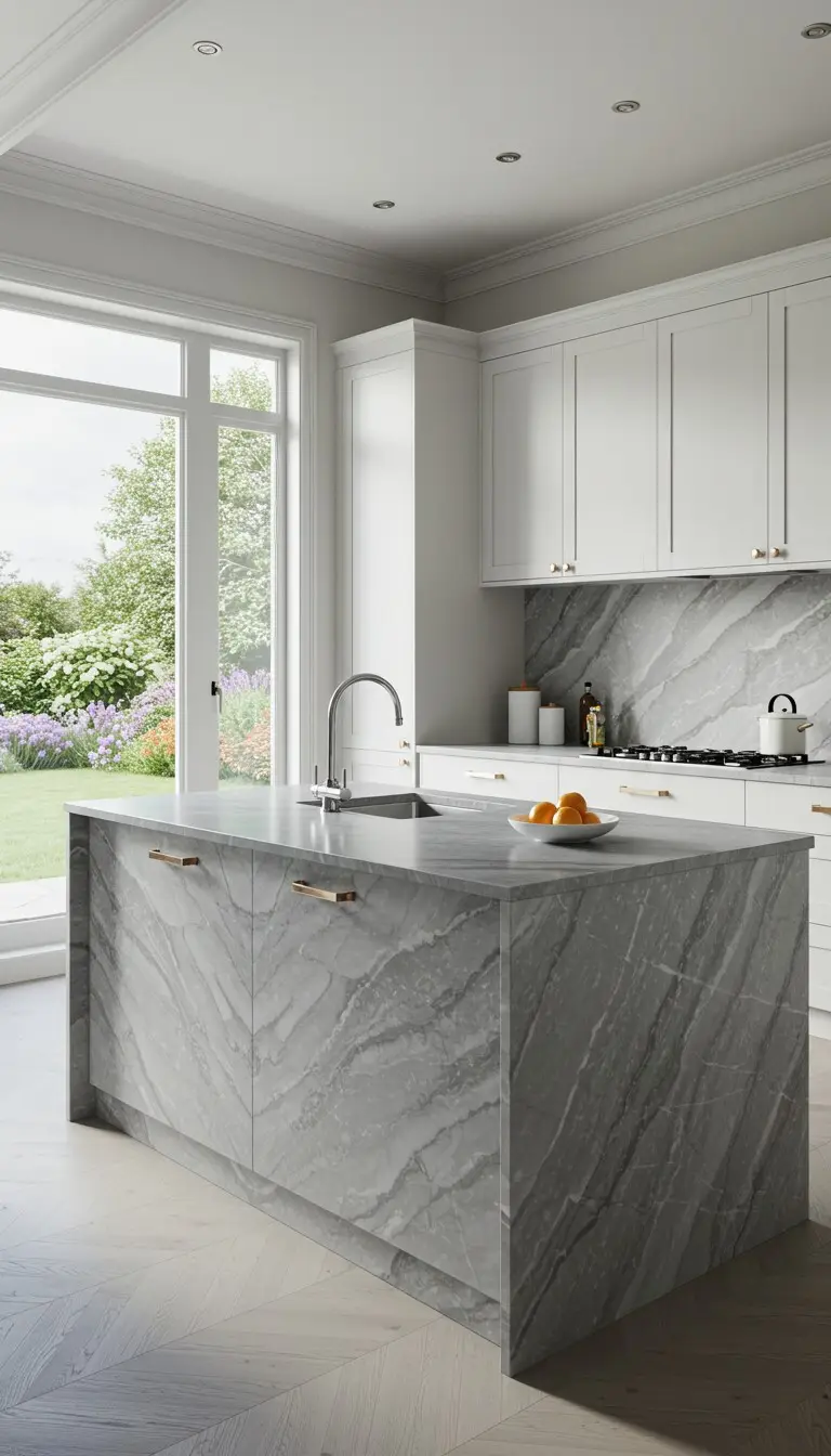 21 Creative Kitchen Color Schemes for Every Style 4 2. Elegant Gray and White