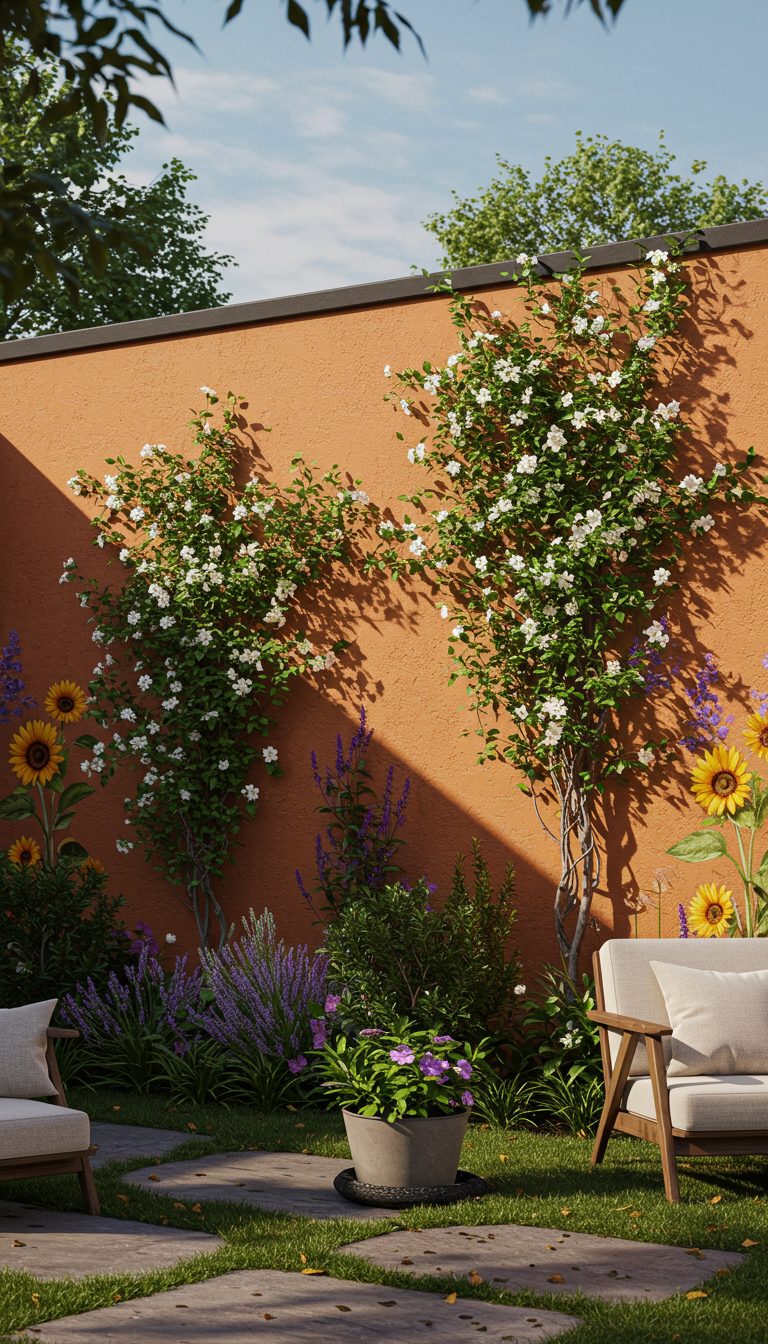 15 Stunning Backyard Garden Wall Painting Ideas 4 Floral Patterns and Vines