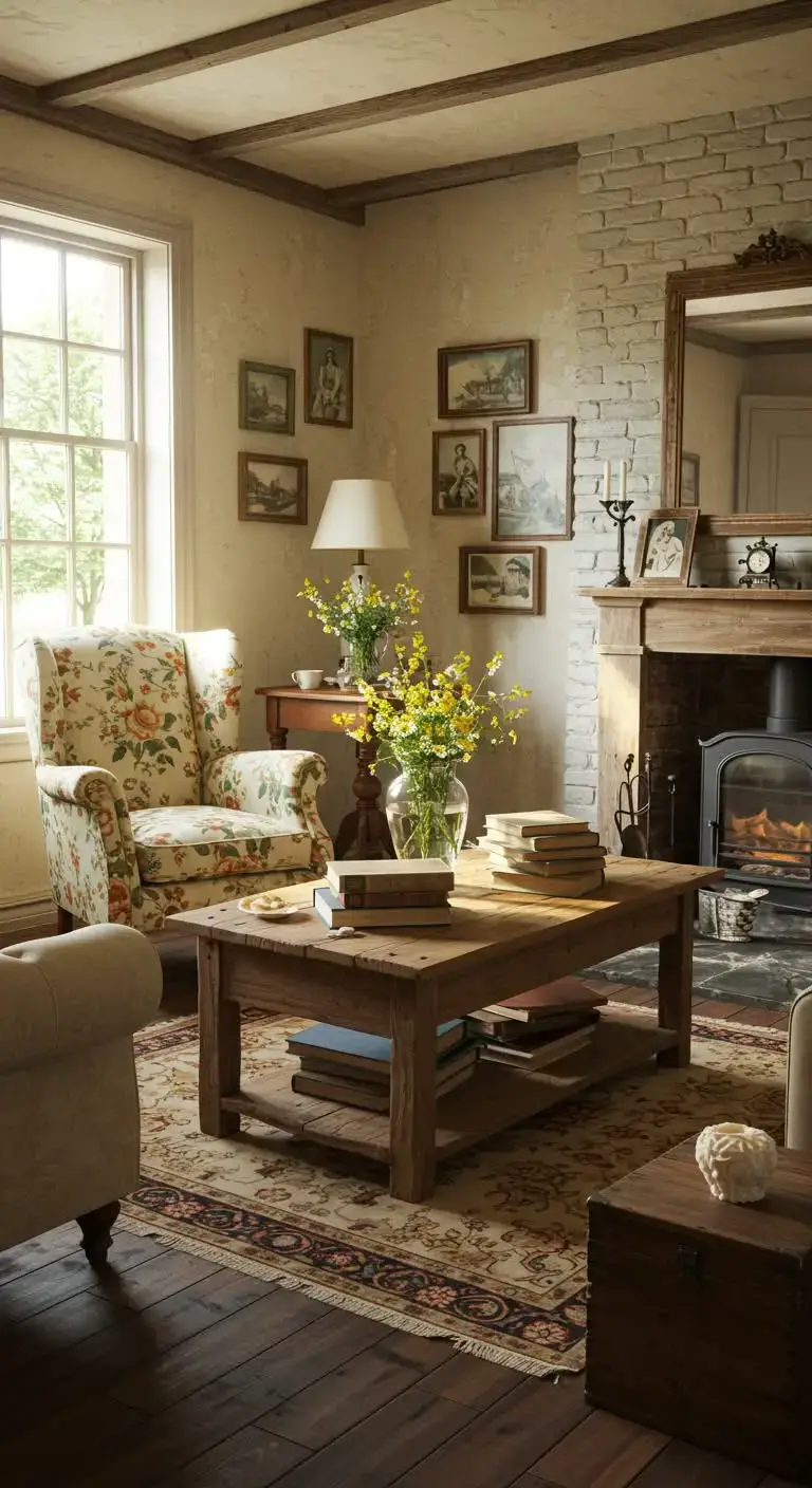 Cottage Living Room Ideas: 17 Cozy & Stylish Looks 5 2. Incorporate Vintage Furniture