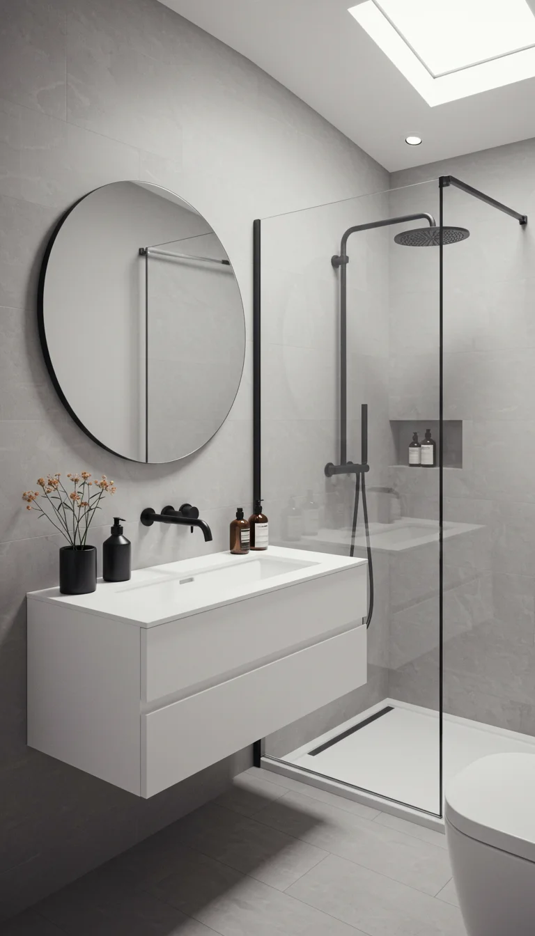 11 Bright & Cozy Small Bathroom Ideas for Any Home 4 2. Install Floating Fixtures