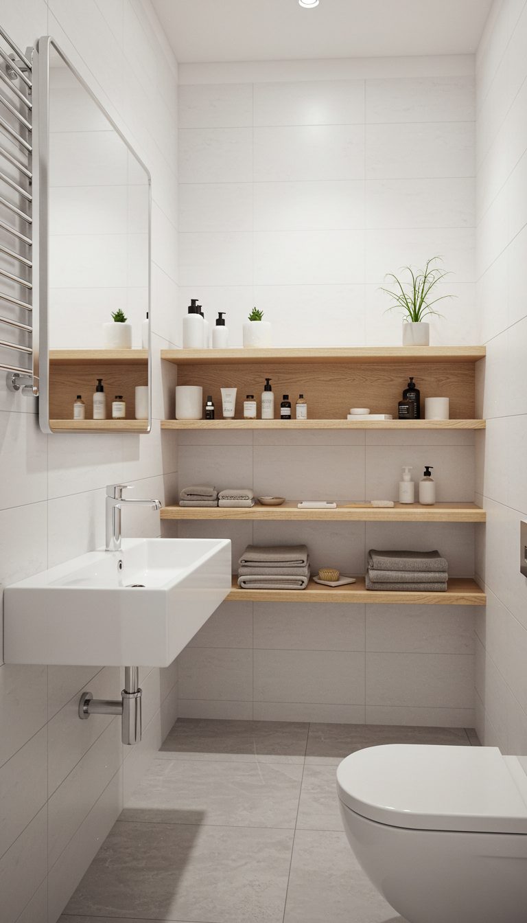 Small Bathroom Design Ideas: 15 Smart & Stylish Tips 4 Install Floating Shelves