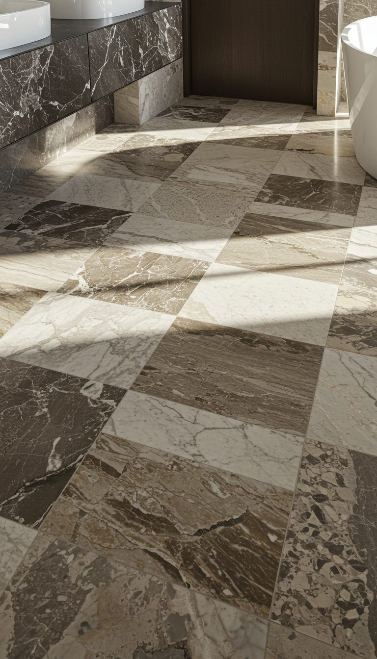 15 Bathroom Floor Ideas That Wow on Any Budget 4 Luxurious Marble Flooring