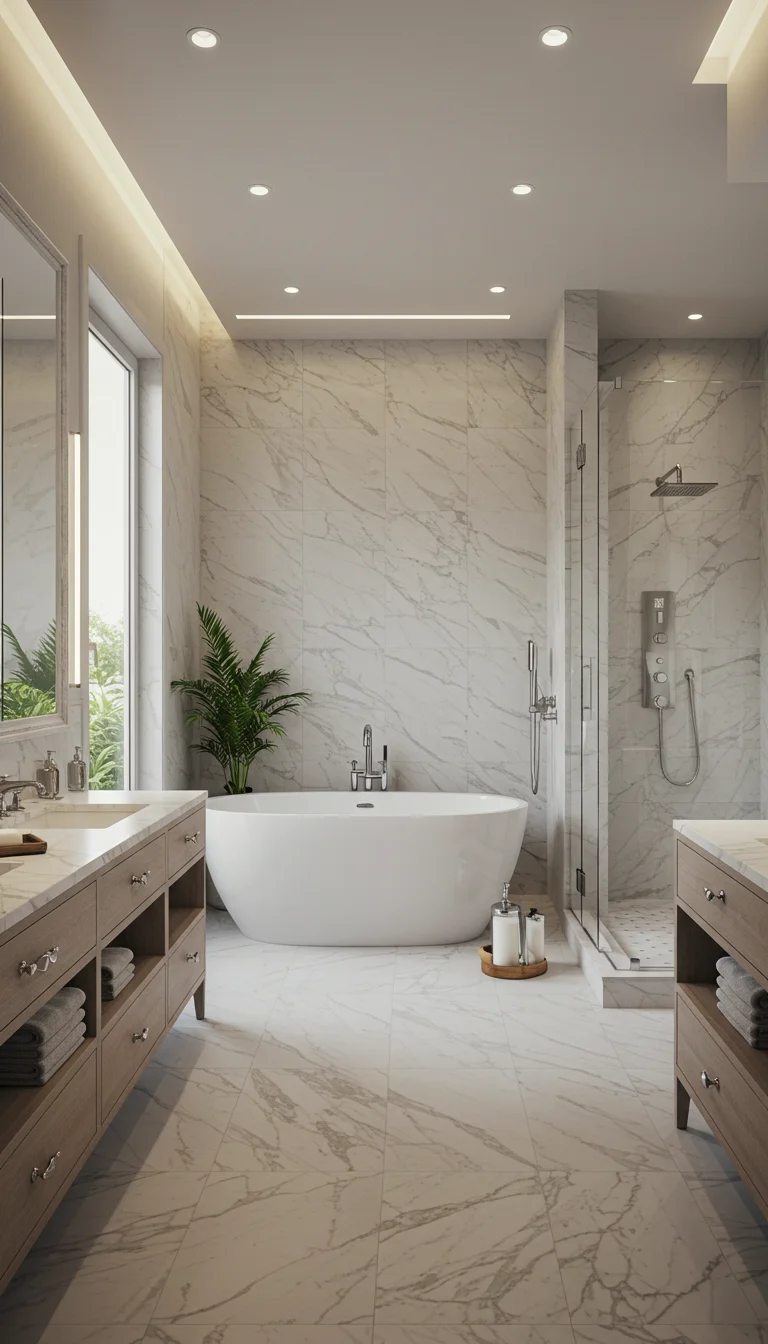 21 Inspiring Master Bathroom Ideas for a Fresh Look 4 2. Luxurious Spa Vibes