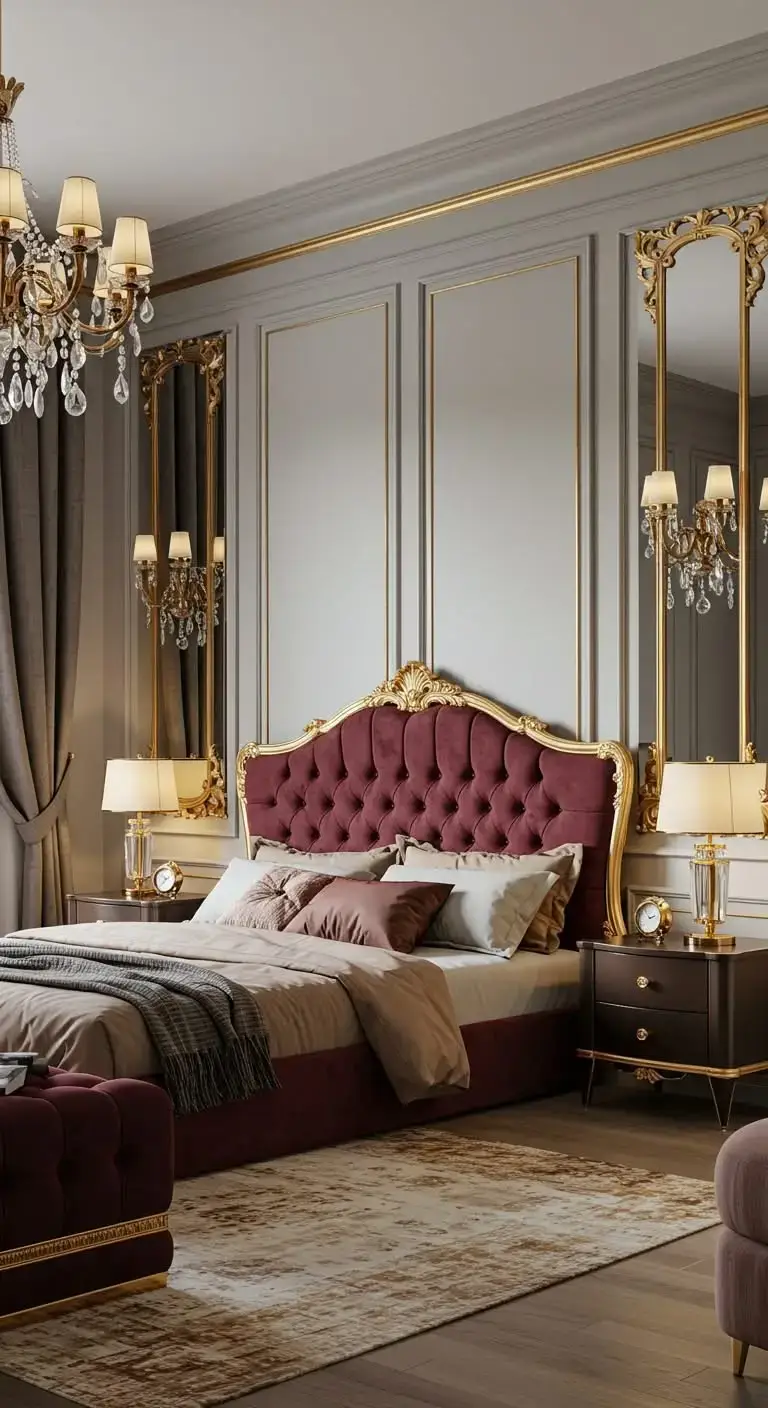 19 Modern Italian Bedrooms for a Stylish and Elegant Home 4 2. Luxurious Velvet and Gold Accents