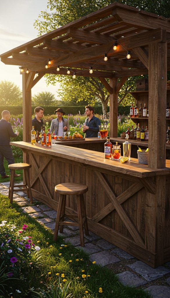 Rustic Wooden Bar