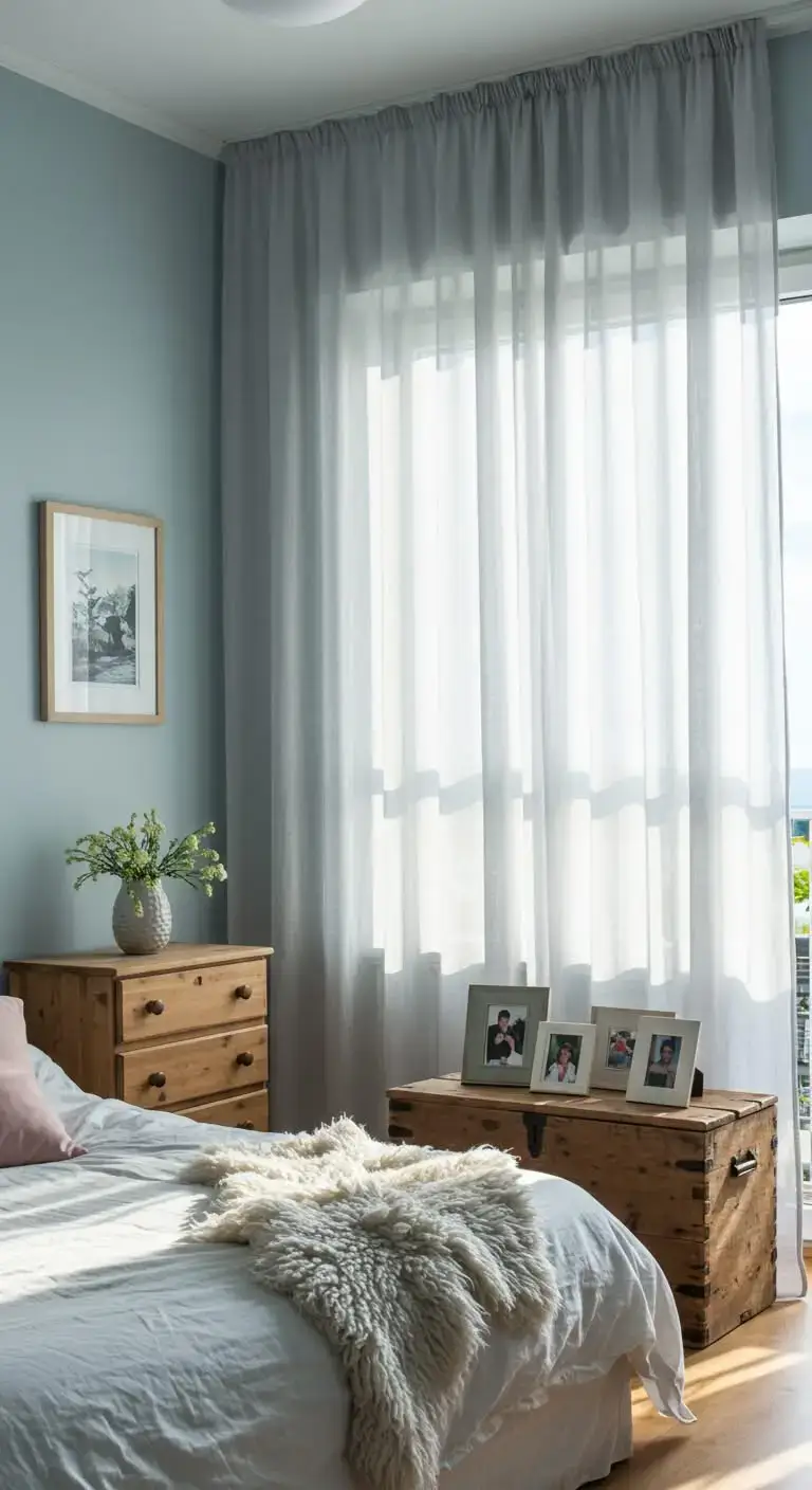 23 Fresh Summer Bedroom Ideas for a Light, Airy Feel 4 2. Sheer and Breathable Curtains